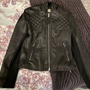 Michael Kors Black Quilted Leather Jacket